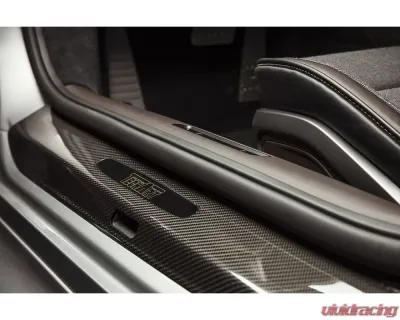 TechArt Glossy Carbon Fiber Illuminated Door Entry Guard for Porsche 992 Carrera Targa Turbo 2020+ - 092.421.553.CCCG