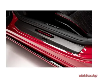 TechArt Matt Carbon Fiber Illuminated Door Entry Guard for Porsche 992 Carrera | Targa | Turbo 2020+ - 092.421.553.CCCM