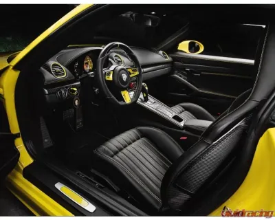 TechArt Carbon Interior Kit IV for Porsche 718 Cayman | Boxster 2017-2022, Matt Finish, Graphite Gray - 091.421.080.000M