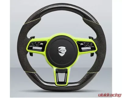 TechArt Sport Steering Wheel Type 6 - 370mm for Porsche 718 Cayman | Boxster 2017-2022 - 091.430.376.CCC