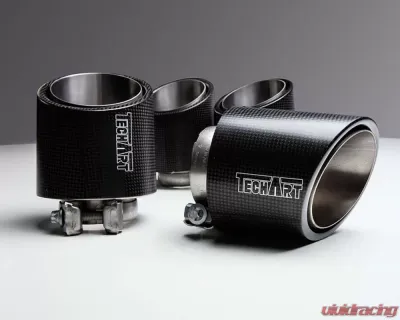 TechArt Tail Pipe Kit Titanium with Carbon Trim for Porsche Cayenne 2017+ - 09Y.310.800.009