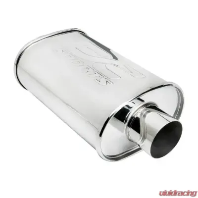 DC Sports 2.5" Inlet/3" Outlet Universal Oval Muffler - DCMU-2503-ST