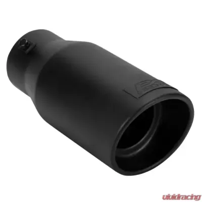 DC Sport 2.875" Inlet 3.87" Outlet Universal Bolt On Exhaust Slant Cut Tip Black - EX-1013B