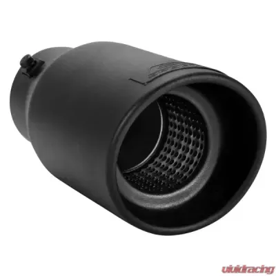 DC Sport 2.875" Inlet 3.87" Outlet Universal Bolt On Exhaust Slant Cut Tip Black - EX-1013B