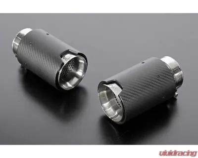 AimGain Pure VIP Exe Type 1 Carbon Shot Muffler S/S + Carbon Tips Lexus LX570 Kouki 2015-2021 - AIM-PVIPEXE-LX570-K-CSMT1-SS