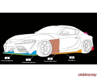 AimGain Carbon Fiber Side Skirt Toyota Sport V2 GR Supra A91 | A90 2020-2024 - AIM-SPV2-A90-SS-CF