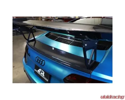 APR Performance GTC-500 Carbon Fiber Adjustable Wing 74" w/ Carbon Fiber Trunk Panel Replacement Audi R8 2016-2022 - AS-107468