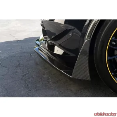 APR Performance Carbon Fiber Front Bumper Canards and Spats, OEM C7 Z06 Stage 2 & 3 Airdams Only Chevrolet Corvette C7 Z06 2014-2019 - AB-207015