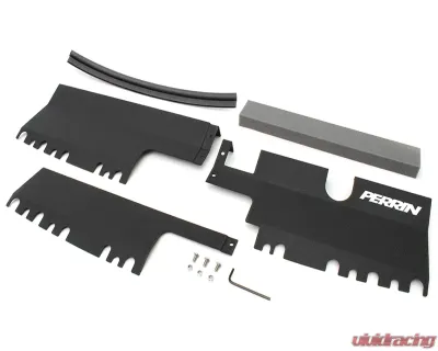 Perrin Performance Black Wrinkle Radiator Shroud Subaru STI 2015-2021 - PSP-ENG-512BK