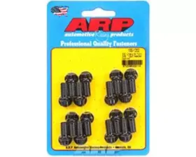 ARP Bolts ARP BB Chevy & Ford 3/8in 12pt Header Bolt Kit, Steel, Black Oxide, Set of 16