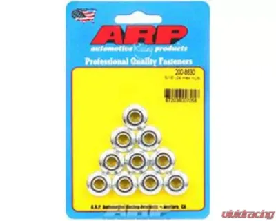 ARP Bolts ARP 5/16in-24 Hex Nut Kit, Steel, Cadmium Finish, 10 Pack - 200-8630