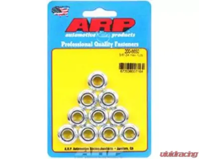 ARP Bolts ARP 3/8-24 Hex Nut Kit Steel Cadmium Finish 10 Pack - 200-8650