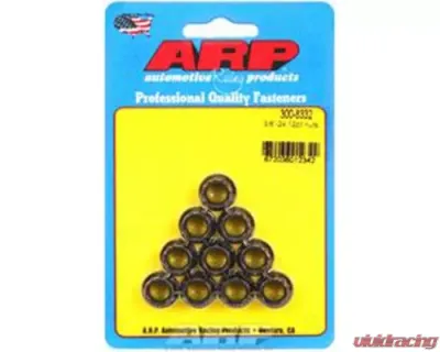 ARP Bolts 3/8-24 12pt Nut Kit, Steel, Black Oxide, Set of 10, 150,000 psi Yield Strength - 300-8332