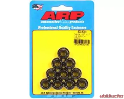 ARP Bolts 3/8-24 1/2" Socket 12pt Nut Kit, Steel, Black Oxide, 10 Pack - 300-8391
