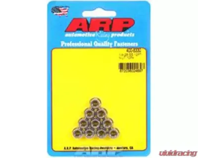 ARP 400-8330 1/4-28 SS 12pt Nut Kit, Polished Stainless Steel, Set of 10 - 400-8330