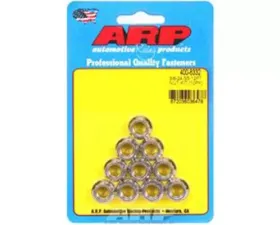 ARP Bolts ARP 3/8-24 Stainless Steel 12pt Nut Kit Set of 10, Polished Finish
