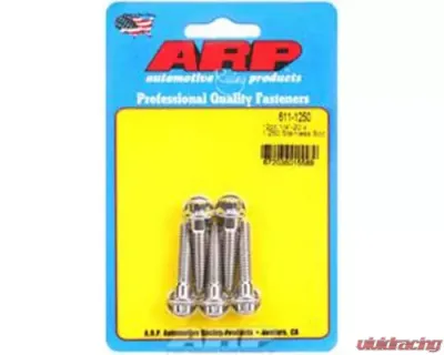 ARP 1/4in x 20 - 1.25in UHL 12pt Stainless Steel Bolts (5/pkg) - 611-1250