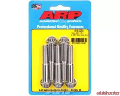 ARP 3/8in-16 x 2.250 Stainless Steel 12pt Bolts, Set of 5, Polished Finish - 613-2250
