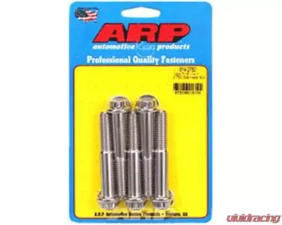 ARP Bolts 7/16 Inch-14x2.750 12pt Stainless Steel Bolts (5/pkg) with Washers Included - 614-2750