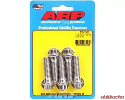 ARP Bolts ARP 7/16 Inch-14 x 1.500 12pt Stainless Steel Bolts (5/pkg) with Washers - 616-1500
