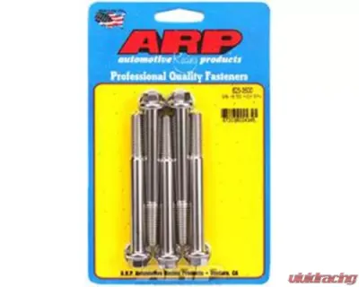 ARP Bolts 3/8-16 x 3.500 Hex Stainless Steel Bolts (5/pkg) with Washers Included - 625-3500