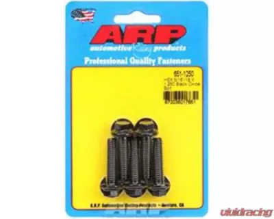 ARP 5/16-18 X 1.250 Hex Black Oxide Chromoly Bolts Set of 5 with Washers - 651-1250