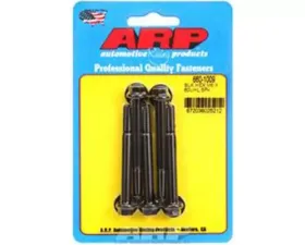 ARP M6 X 1.00 X 80 Hex Black Oxide Bolts - Chromoly 5pk, 180,000 psi, 8mm Wrench
