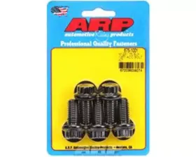 ARP M12 x 1.75 x 25 Black Oxide 12pt Bolts Set of 5, 8740 Chromoly, 180K psi Yield Strength
