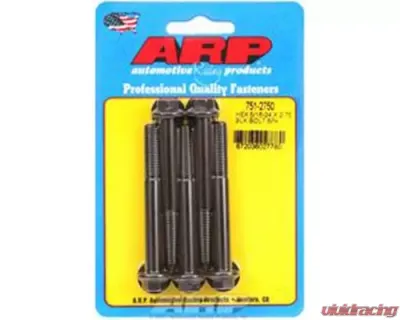 ARP 5/16-24 x 2.750 Hex Black Oxide Chromoly Bolts (5/pkg) - 180,000 psi Yield Strength - 751-2750