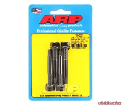 ARP 5/16-24 X 2.500 Black Hex Water Pump Pulley w/ 1.250in Fan Spacer Stud Kit - 100-3207