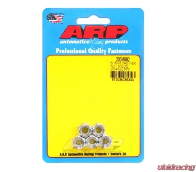 ARP Bolts 5/16-18 Cad Coarse Nyloc Hex Nut Kit (Pkg of 5) - 1/2 Hex Socket Size - 200-8662