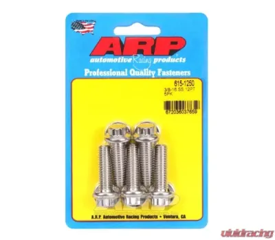 ARP 3/8-16 X 1.250 Stainless Steel Bolts 12pt 7/16 Wrenching for Diesel Applications - 615-1250