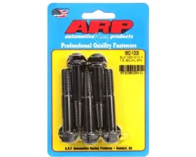ARP M10 x 1.50 x 60 Hex Black Oxide Bolts, 12mm Socket, 5/pkg, High Strength Fasteners