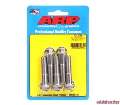 ARP Bolts 3/8-24 x 1.750 Hex Stainless Steel Bolts (Pack of 5) - High Strength Fasteners - 723-1750