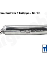 Cargraphic Silencer Super Sound with 75mm Tailpipe Porsche 930 75-89                                     - CAR1SS75SS - Image 2