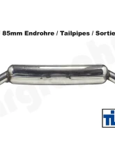 Cargraphic Silencer TUV 2x85mm Tailpipe Porsche 930 75-89                                     - CAR2SS85 - Image 4