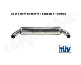 Cargraphic Silencer Super Sound with 85mm Tailpipe Adjustable LH/RH Porsche 930 75-89