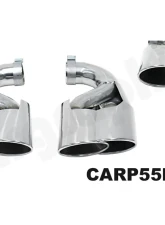Cargraphic Tailpipe Set Double End Polished 4x100mm Round Porsche Cayenne 02-17                                     - CARP55ER44 - Image 3