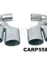 Cargraphic Tailpipe Set Double End Polished 4x100mm Round Porsche Cayenne 02-17                                     - CARP55ER44 - Image 4