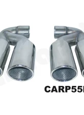Cargraphic Tailpipe Set Double End Polished 4x100mm Round Porsche Cayenne 02-17                                     - CARP55ER44 - Image 5