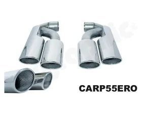Cargraphic Tailpipe Set Double End Polished 4x89x115mm Oval Porsche Cayenne 02-17