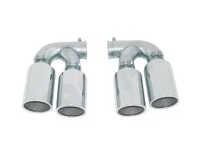 Cargraphic 100mm Polished Quad Round Exhaust Tips Porsche Cayenne 958 Diesel 11-14