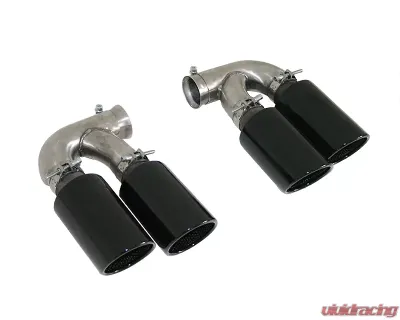 Cargraphic 100mm Black Enamelled Quad Round Exhaust Tips Porsche Cayenne 958 Diesel 11-14 - CARP58ER44ENA
