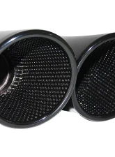 Cargraphic 100mm Black Enamelled Quad Round Exhaust Tips Porsche Cayenne 958 Diesel 11-14                                     - CARP58ER44ENA - Image 3