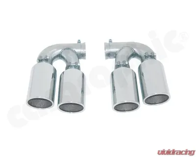 Cargraphic Tailpipe Set Double End Polished Porsche Cayenne 02-17 - CARP58ER44PET