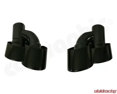 Cargraphic Tailpipe Set Double End Polished 4x125x95mm Oval Porsche Cayenne 02-17 - CARP58EROPET