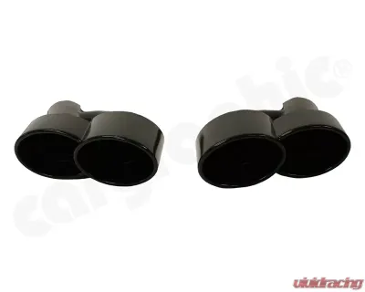 Cargraphic Tailpipe Set Double End Polished 4x125x95mm Oval Porsche Cayenne 02-17 - CARP58EROPET