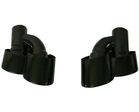 Cargraphic Black Thermopaint Quad Oval Exhaust Tips Porsche Cayenne 958 Diesel 11-14