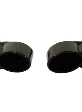 Cargraphic Black Thermopaint Quad Oval Exhaust Tips Porsche Cayenne 958 Diesel 11-14                                     - CARP58EROTP - Image 2