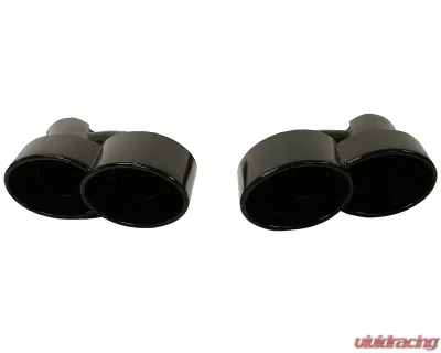 Cargraphic Black Thermopaint Quad Oval Exhaust Tips Porsche Cayenne 958 Diesel 11-14 - CARP58EROTP